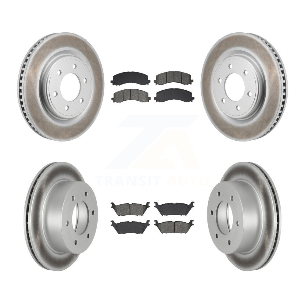 Front Rear Coated Disc Brake Rotor & Semi-Metallic Pad Kit For 2022-2023 Ford Bronco 3.0L KGS-102802
