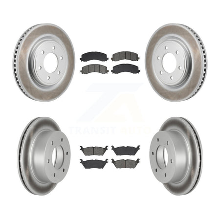 Front Rear Coated Disc Brake Rotor & Semi-Metallic Pad Kit For 2022-2023 Ford Bronco 3.0L KGS-102802