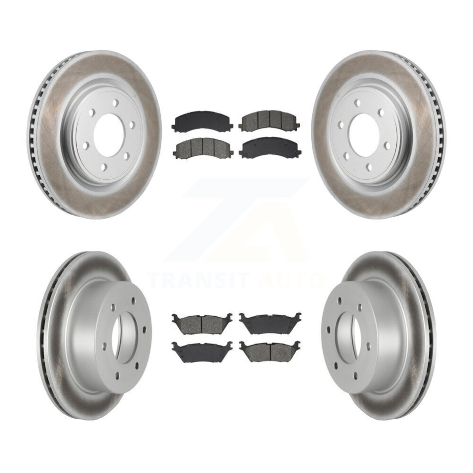 Front Rear Coated Disc Brake Rotor & Semi-Metallic Pad Kit For 2022-2023 Ford Bronco 3.0L KGS-102802