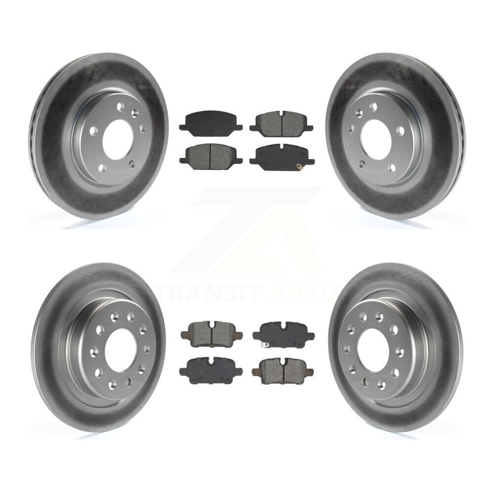 Front Rear Coated Disc Brake Rotors And Semi-Metallic Pads Kit For GMC Terrain KGS-102805