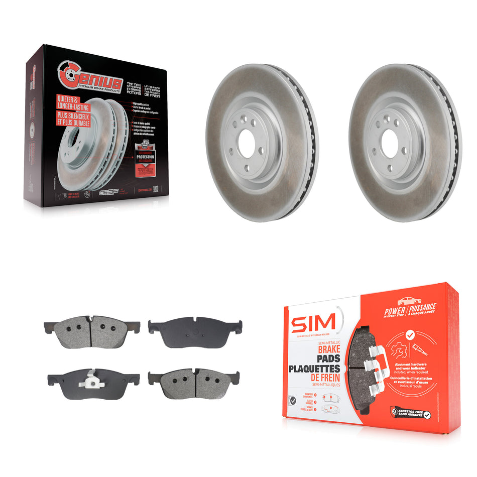 Front Coat Brake Rotor Semi-Metallic Pad Kit For Land Rover Discovery Sport Jaguar E-Pace KGS-102809