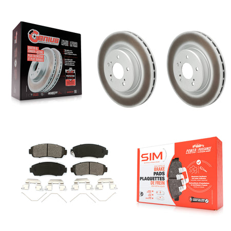Front Coated Disc Brake Rotors And Semi-Metallic Pads Kit For 2021-2023 Acura TLX 2.0L KGS-102812