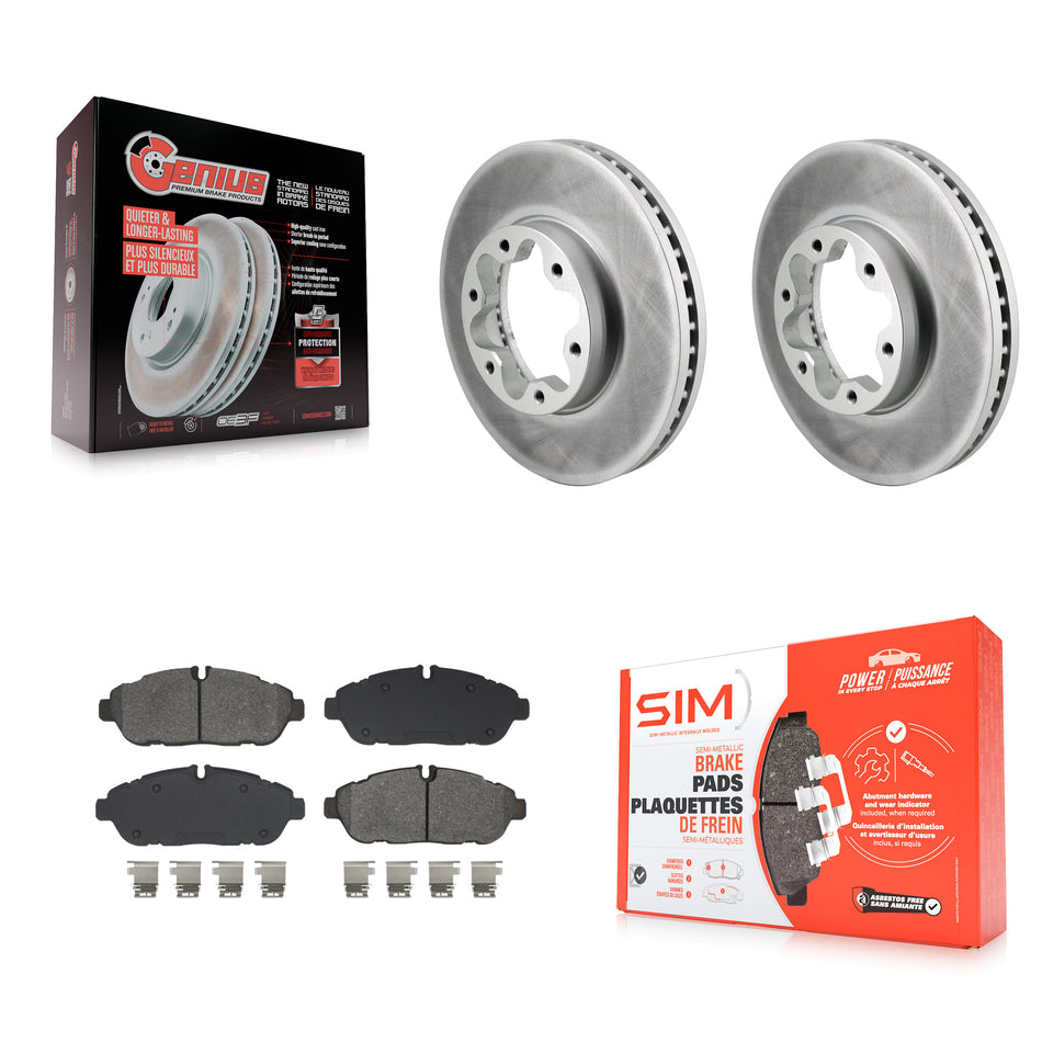 Front Coat Brake Rotor Semi-Metallic Pad Kit For Ford Transit-250 Transit-350 Transit-150 KGS-102822