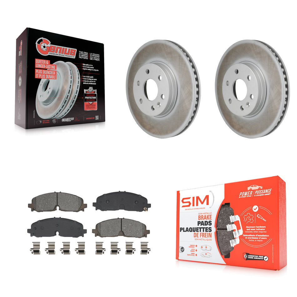 Front Coat Brake Rotors Semi-Metallic Pad Kit For 2021-2022 Chevrolet Colorado GMC Canyon KGS-102829