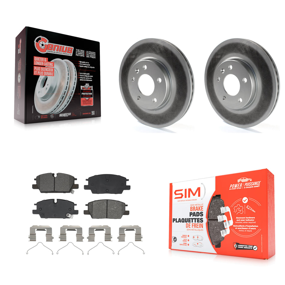 Front Coated Brake Rotor & Semi-Metallic Pad Kit For Chevrolet Equinox GMC Terrain Malibu KGS-102834