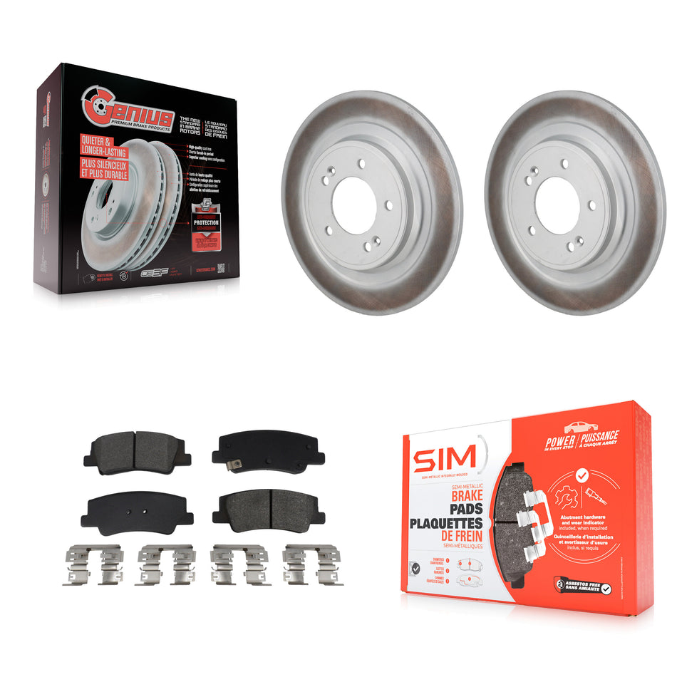 Rear Coated Disc Brake Rotors And Semi-Metallic Pads Kit For Hyundai Tucson Kia Sportage KGS-102848