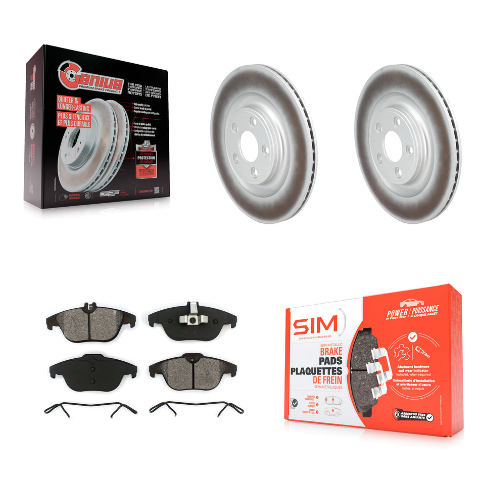 Rear Coated Disc Brake Rotors And Semi-Metallic Pads Kit For 2017 Mercedes-Benz E400 KGS-102849
