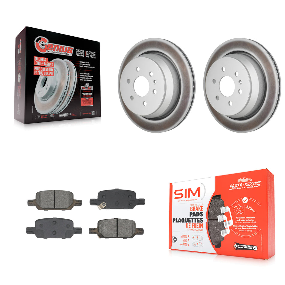Rear Coated Brake Rotor Semi-Metallic Pad Kit For 2021-2022 Chevrolet Colorado GMC Canyon KGS-102860