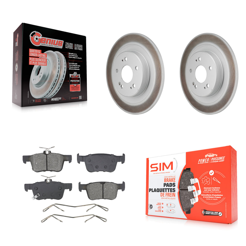 Rear Coated Disc Brake Rotors And Semi-Metallic Pads Kit For 2021-2023 Acura TLX KGS-102870