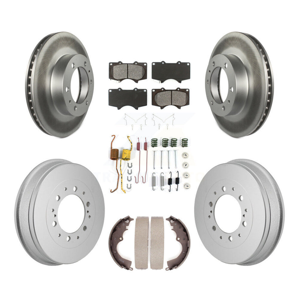 Front Rear Coated Disc Brake Rotor Semi-Metallic Pad And Drum Kit (7Pc) For Toyota Tacoma KGS-102872