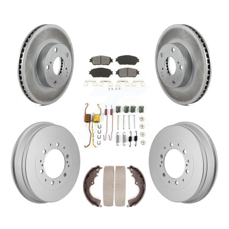 Front Rear Coated Brake Rotor Semi-Metallic Pad Drum Kit (7Pc) For 2015 Toyota Tacoma 4WD KGS-102873