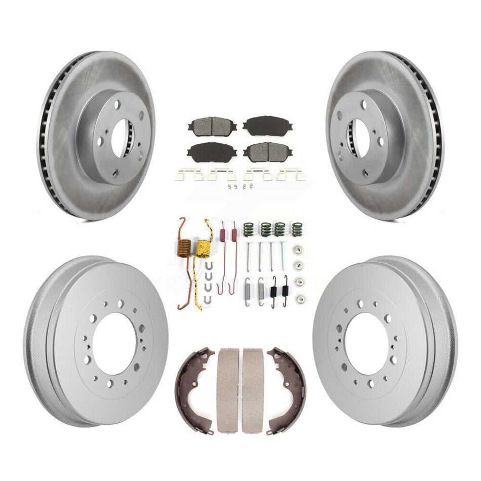 Front Rear Coated Brake Rotor Semi-Metallic Pad Drum Kit (7Pc) For 2015 Toyota Tacoma 4WD KGS-102873
