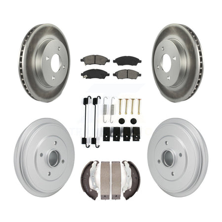 Front Rear Coat Brake Rotors Semi-Metallic Pad Drum Kit (7Pc) For Nissan Micra Versa Note KGS-102874