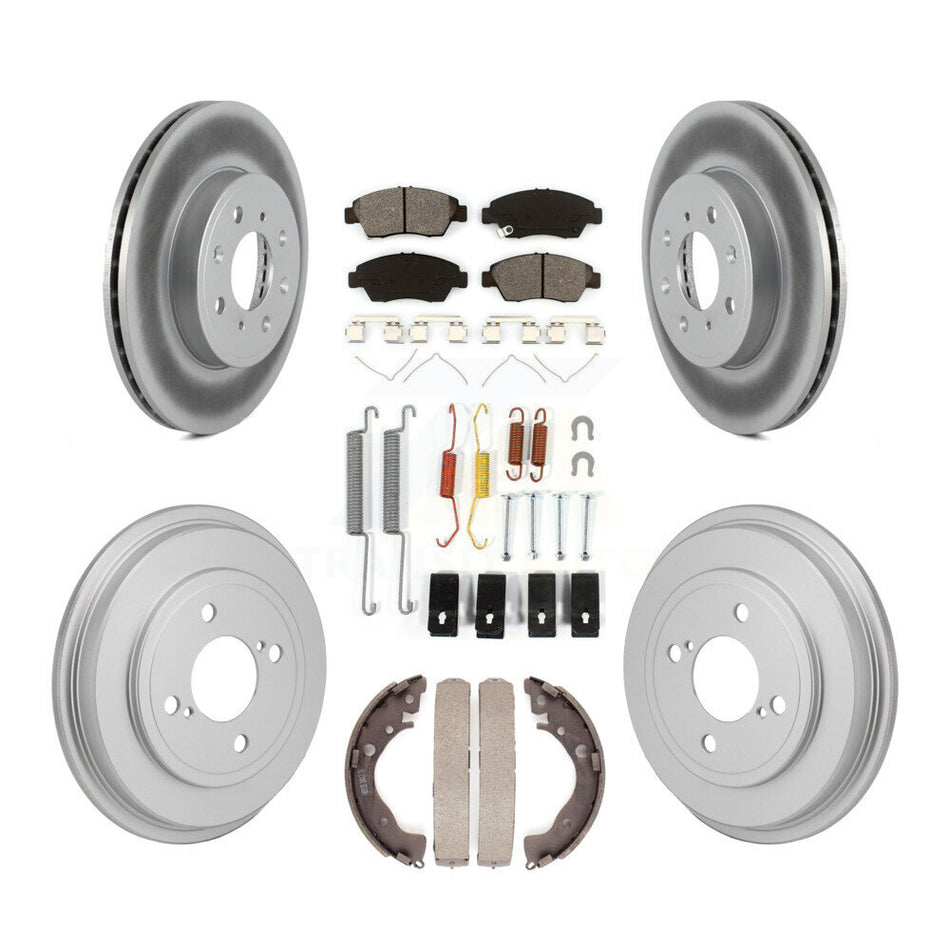 Front Rear Coat Disc Brake Rotor Semi-Metallic Pad Drum Kit (7Pc) For 2015-2020 Honda Fit KGS-102876