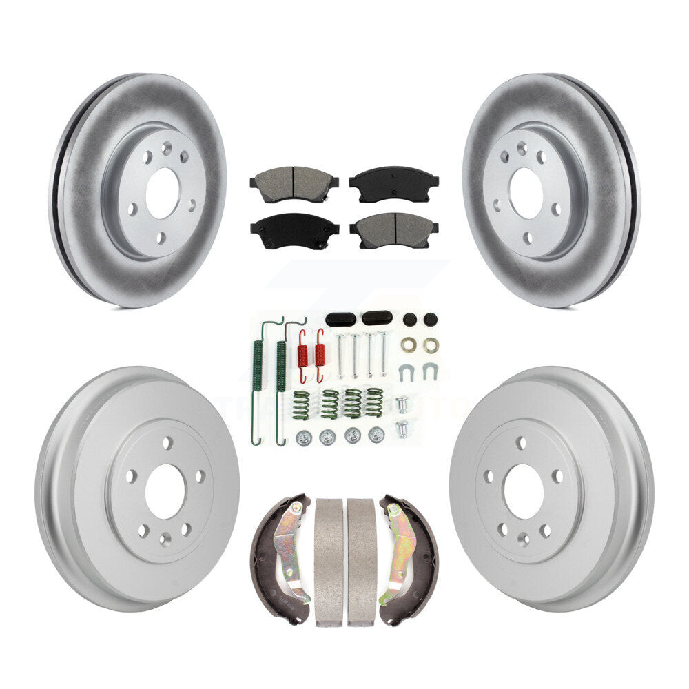 Front Rear Coated Disc Brake Rotor Semi-Metallic Pad & Drum Kit (7Pc) For Chevrolet Sonic KGS-102877