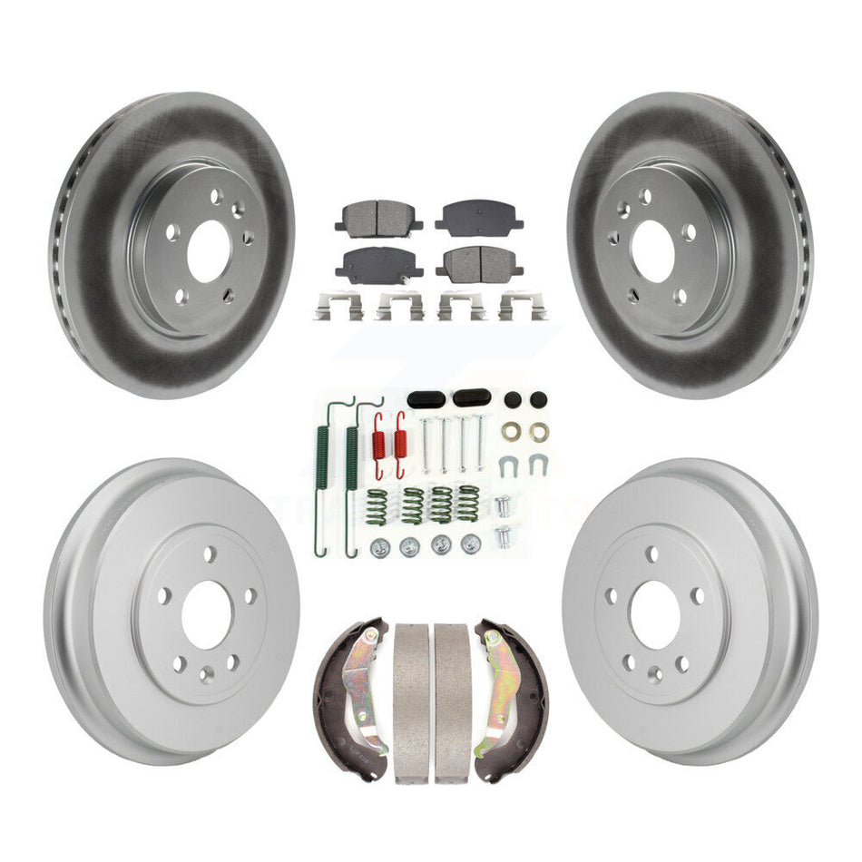 Front Rear Coated Disc Brake Rotors Semi-Metallic Pad & Drum Kit (7Pc) For Chevrolet Trax KGS-102880