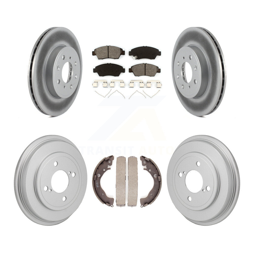 Front Rear Coated Disc Brake Rotor Semi-Metallic Pad And Drum Kit For 2015-2020 Honda Fit KGS-102882