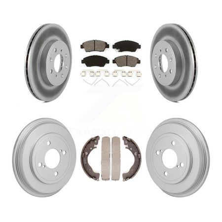 Front Rear Coated Disc Brake Rotor Semi-Metallic Pad And Drum Kit For 2015-2020 Honda Fit KGS-102882