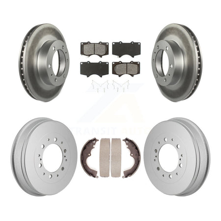 Front Rear Coated Disc Brake Rotors Semi-Metallic Pads And Drum Kit For Toyota Tacoma KGS-102883