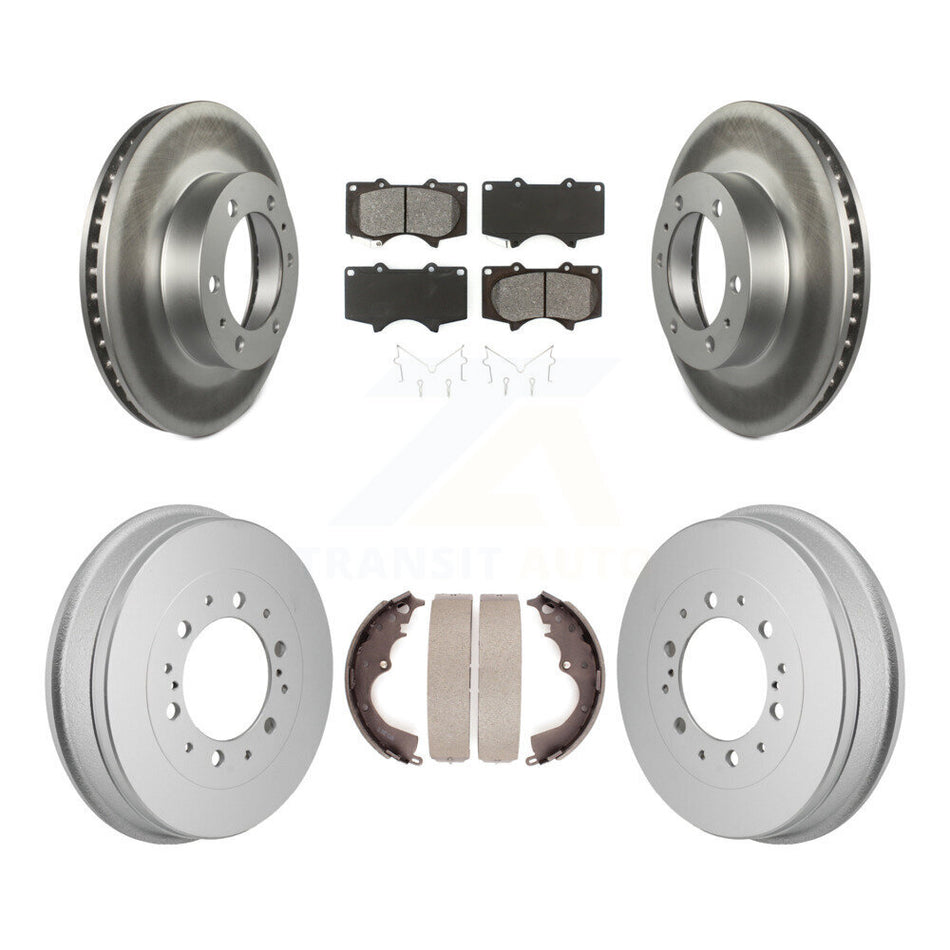 Front Rear Coated Disc Brake Rotors Semi-Metallic Pads And Drum Kit For Toyota Tacoma KGS-102883