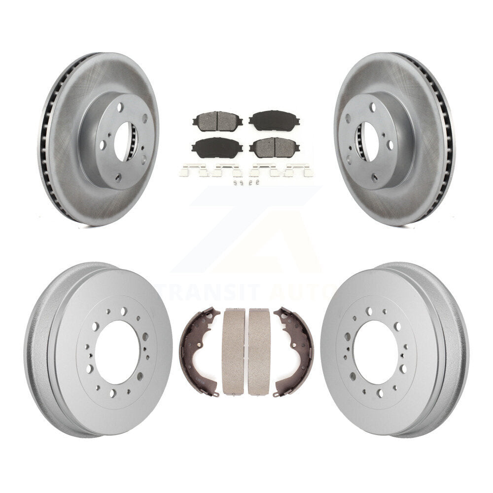 Front Rear Coated Disc Brake Rotors Semi-Metallic Pad Drum Kit For 2015 Toyota Tacoma 4WD KGS-102884