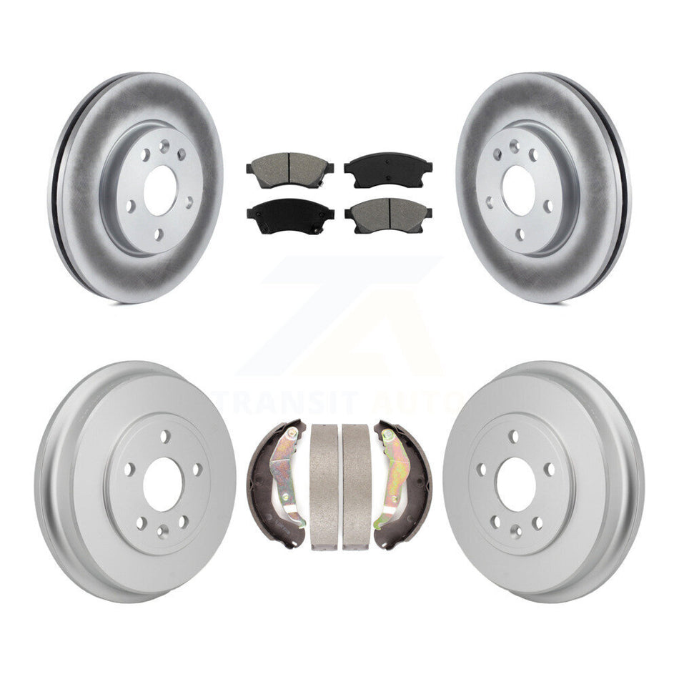 Front Rear Coated Disc Brake Rotors Semi-Metallic Pads And Drum Kit For Chevrolet Sonic KGS-102885