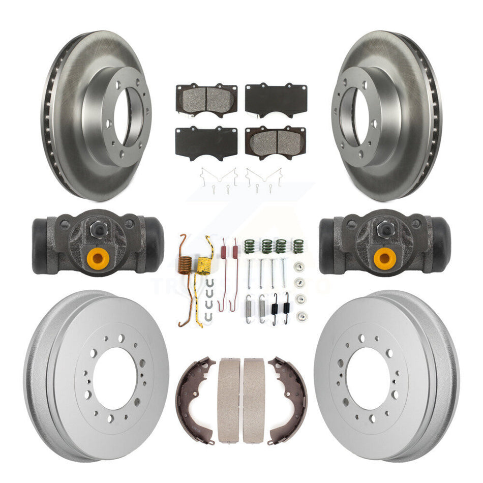 Front Rear Coated Disc Brake Rotor Semi-Metallic Pad And Drum Kit (9Pc) For Toyota Tacoma KGS-102891