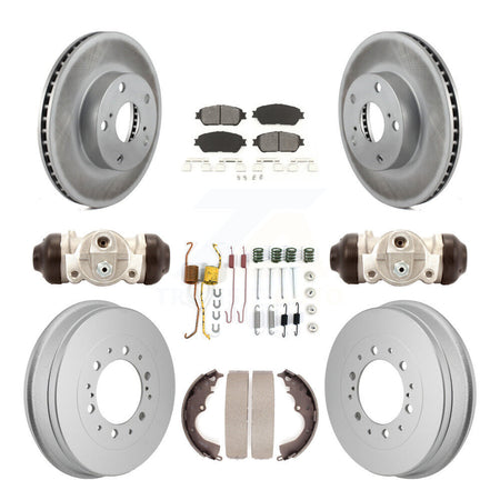Front Rear Coated Brake Rotor Semi-Metallic Pad Drum Kit (9Pc) For 2015 Toyota Tacoma 4WD KGS-102892