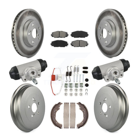 Front Rear Coated Disc Brake Rotors Semi-Metallic Pad & Drum Kit (9Pc) For Toyota Corolla KGS-102898