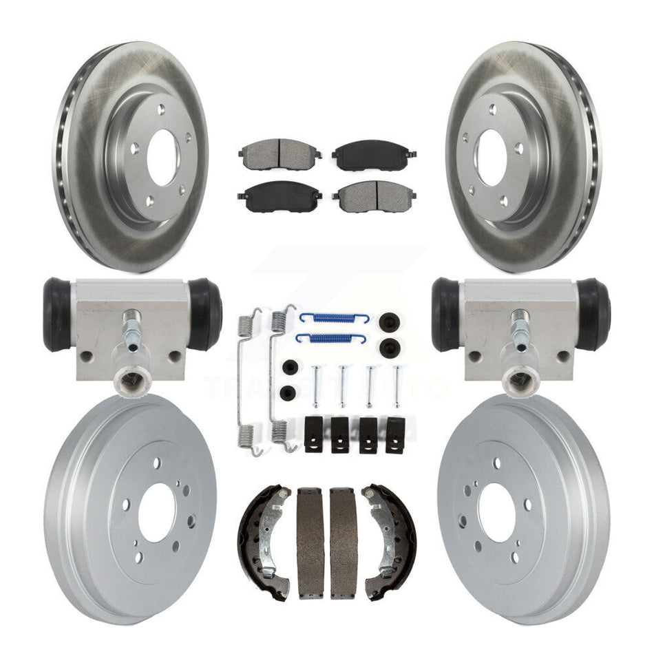 Front Rear Coated Disc Brake Rotor Semi-Metallic Pad And Drum Kit (9Pc) For Nissan Sentra KGS-102900