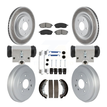 Front Rear Coated Disc Brake Rotor Semi-Metallic Pad And Drum Kit (9Pc) For Nissan Sentra KGS-102901