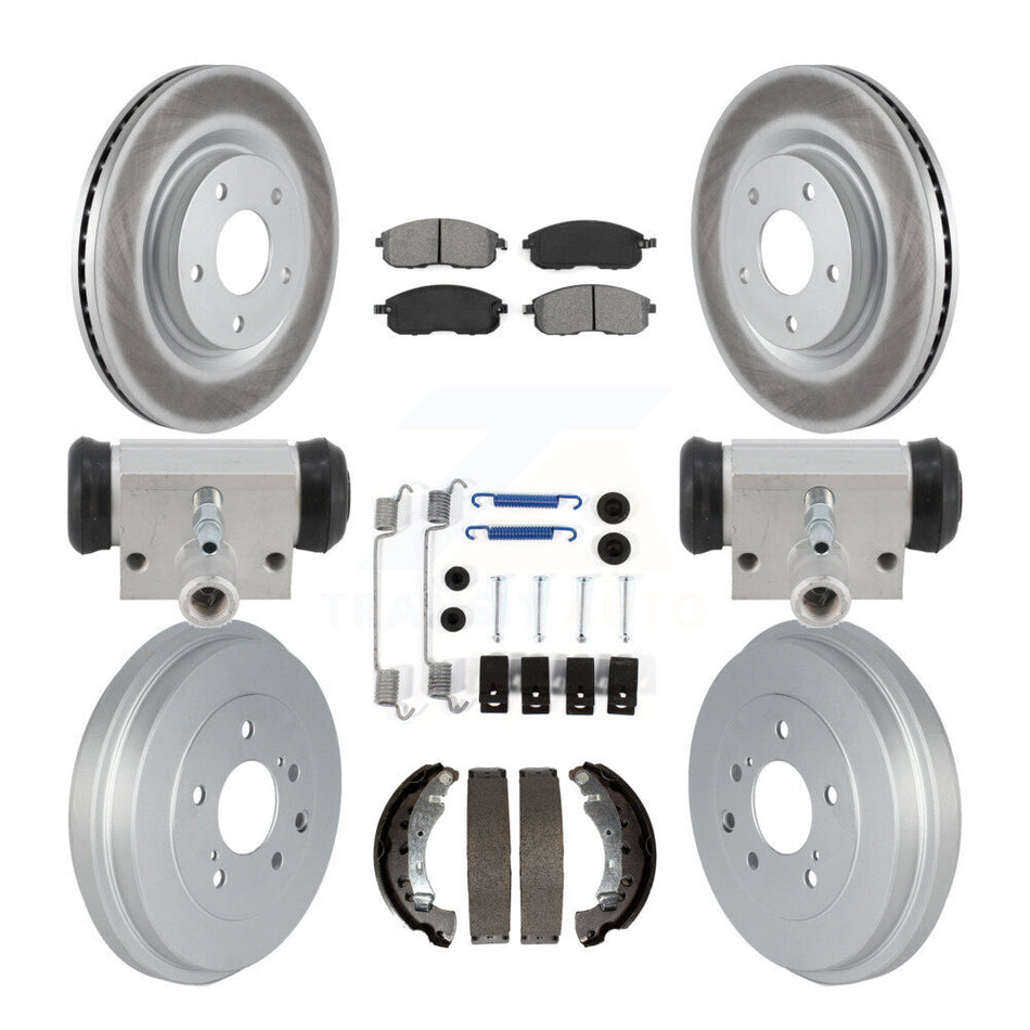 Front Rear Coated Disc Brake Rotor Semi-Metallic Pad And Drum Kit (9Pc) For Nissan Sentra KGS-102901