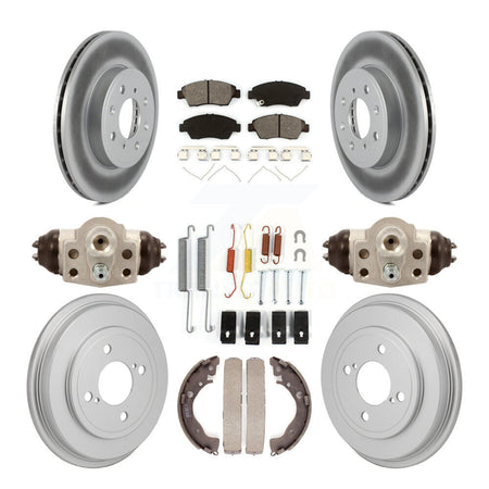 Front Rear Coat Disc Brake Rotor Semi-Metallic Pad Drum Kit (9Pc) For 2015-2019 Honda Fit KGS-102902