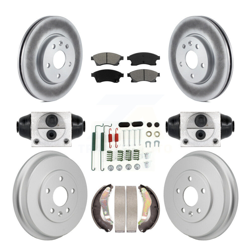 Front Rear Coated Disc Brake Rotor Semi-Metallic Pad & Drum Kit (9Pc) For Chevrolet Sonic KGS-102903