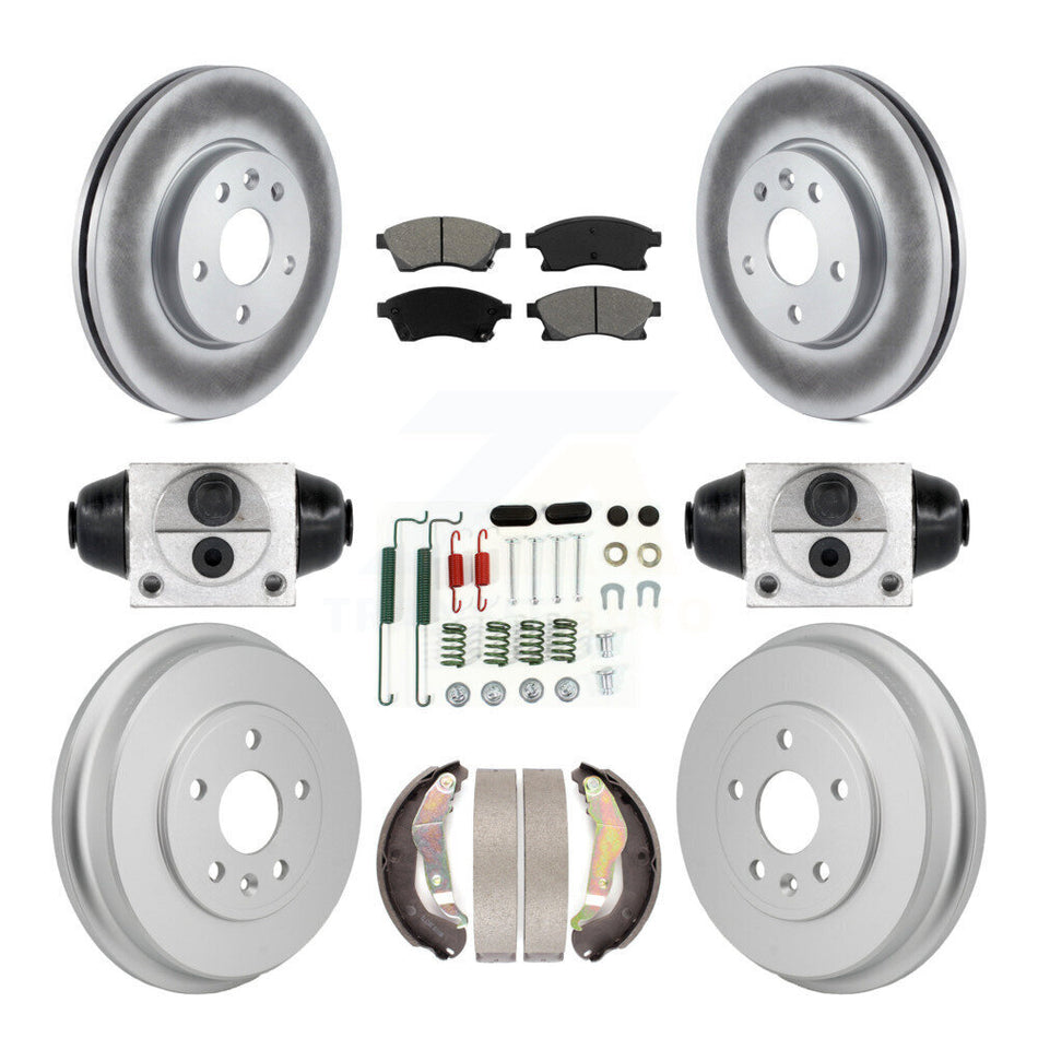 Front Rear Coated Disc Brake Rotor Semi-Metallic Pad & Drum Kit (9Pc) For Chevrolet Sonic KGS-102903