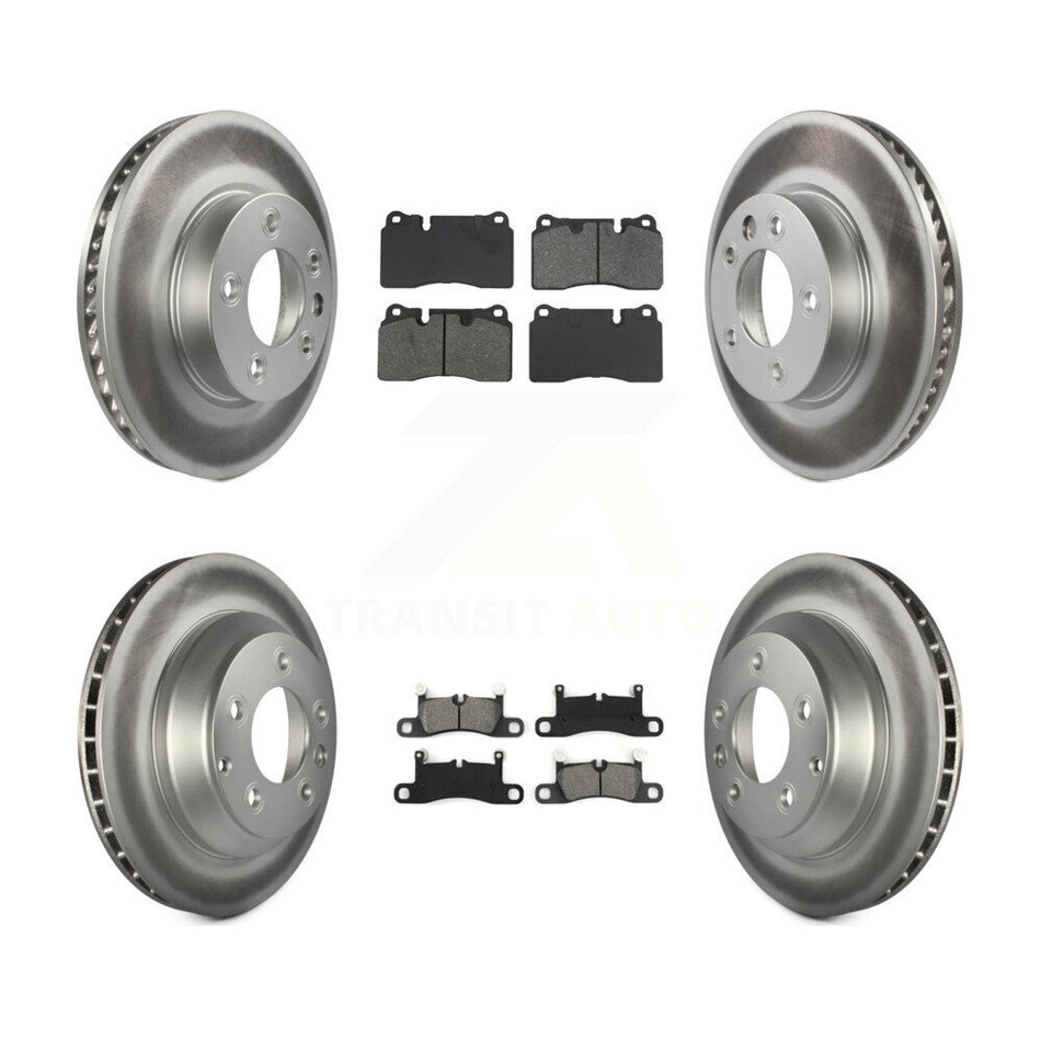 Front Rear Coated Disc Brake Rotor And Semi-Metallic Pad Kit (6Pc) For Volkswagen Touareg KGS-102907