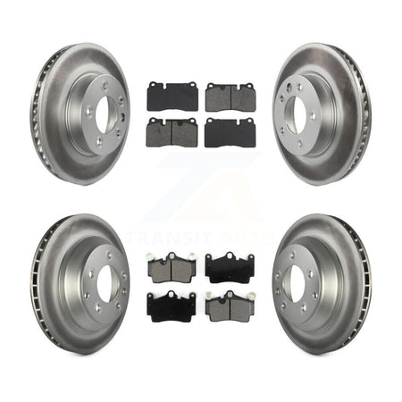 Front Rear Coated Disc Brake Rotor And Semi-Metallic Pad Kit (6Pc) For Volkswagen Touareg KGS-102908