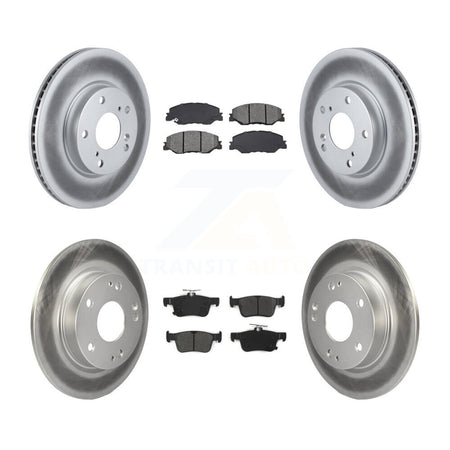 Front Rear Coated Disc Brake Rotors And Semi-Metallic Pads Kit For Honda Civic KGS-102914
