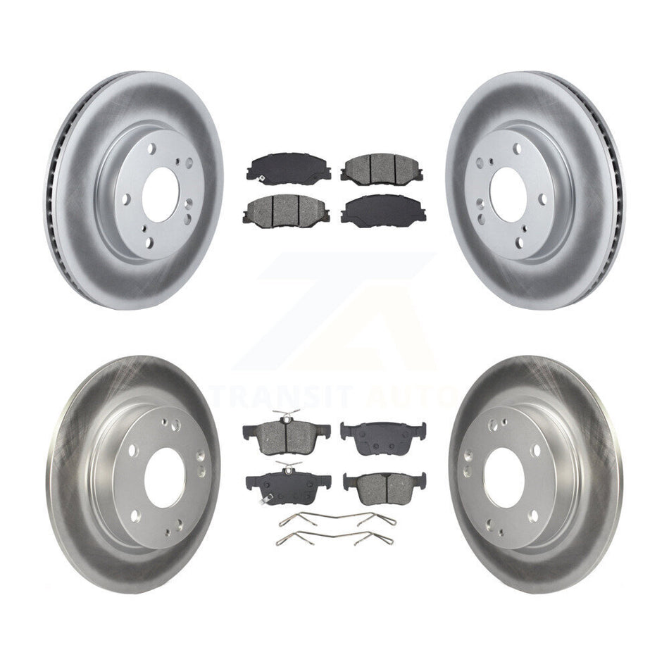 Front Rear Coated Disc Brake Rotors And Semi-Metallic Pad Kit For 2019-2022 Honda Insight KGS-102917