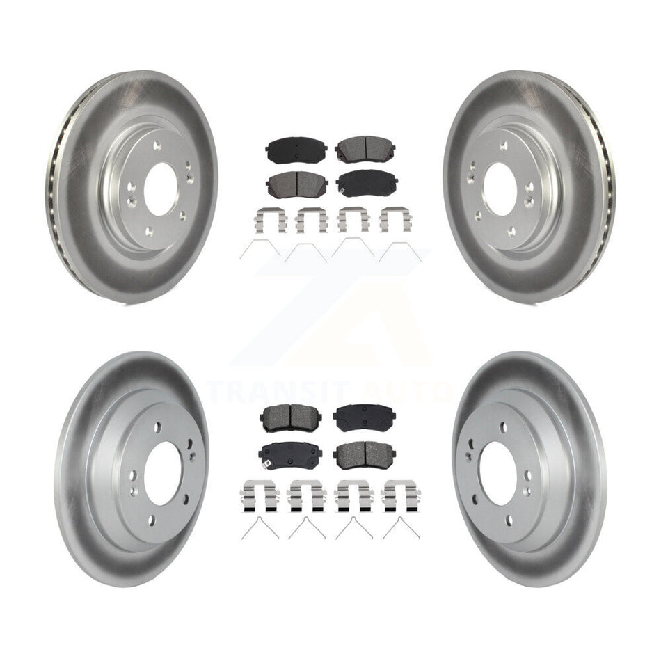 Front Rear Coated Disc Brake Rotors And Semi-Metallic Pads Kit For Hyundai Kona KGS-102919