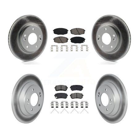 Front Rear Coated Brake Rotor & Semi-Metallic Pad Kit For 2022 Hyundai Kona FWD with 1.6L KGS-102921