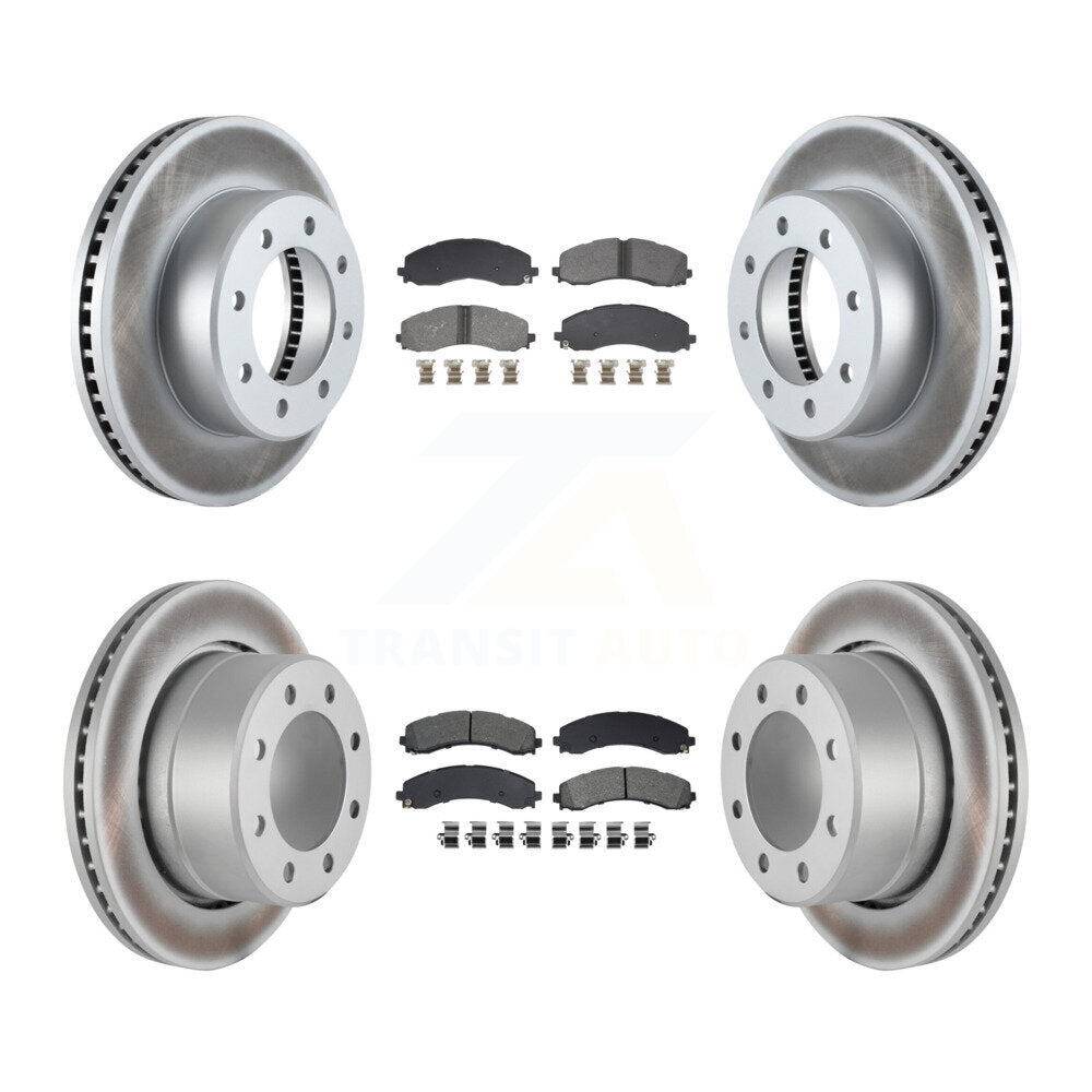 Front Rear Coat Disc Brake Rotor Semi-Metallic Pad Kit For Ram 3500 With Dual Wheels KGS-102922