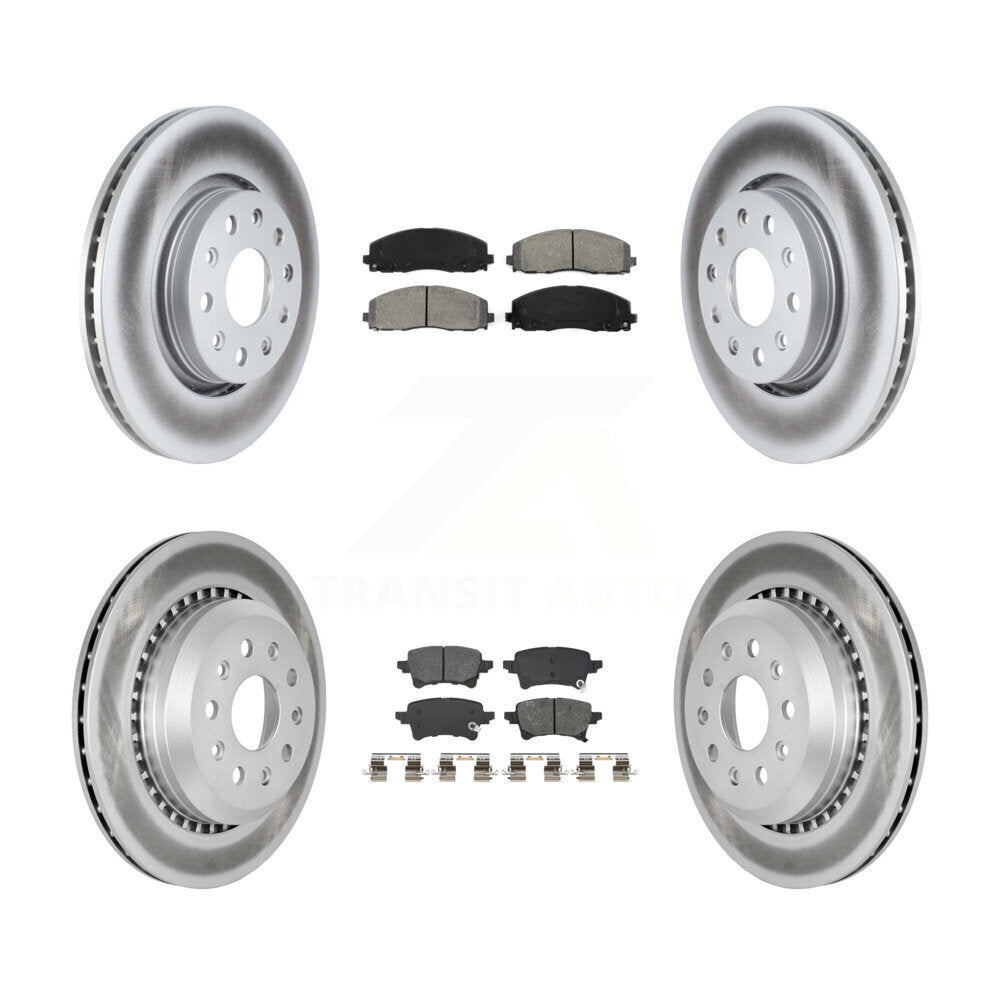 Front Rear Coated Disc Brake Rotor And Semi-Metallic Pad Kit For 2020-2023 Jeep Gladiator KGS-102924