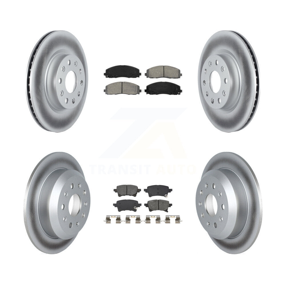 Front Rear Coated Disc Brake Rotors And Semi-Metallic Pads Kit For Jeep Wrangler KGS-102925