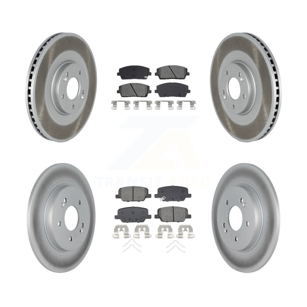 Front Rear Coat Disc Brake Rotor Semi-Metallic Pad Kit For Hyundai Palisade Kia Telluride KGS-102927