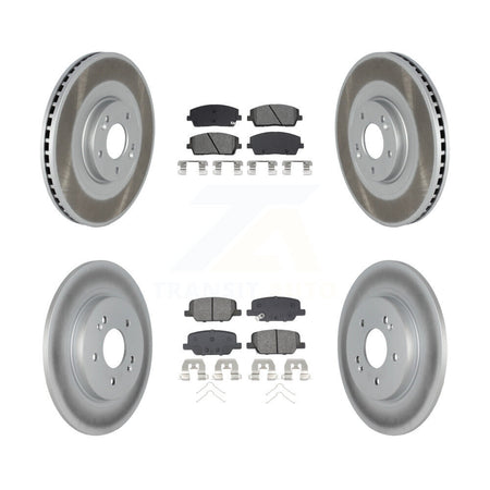 Front Rear Coat Disc Brake Rotor Semi-Metallic Pad Kit For Hyundai Palisade Kia Telluride KGS-102927