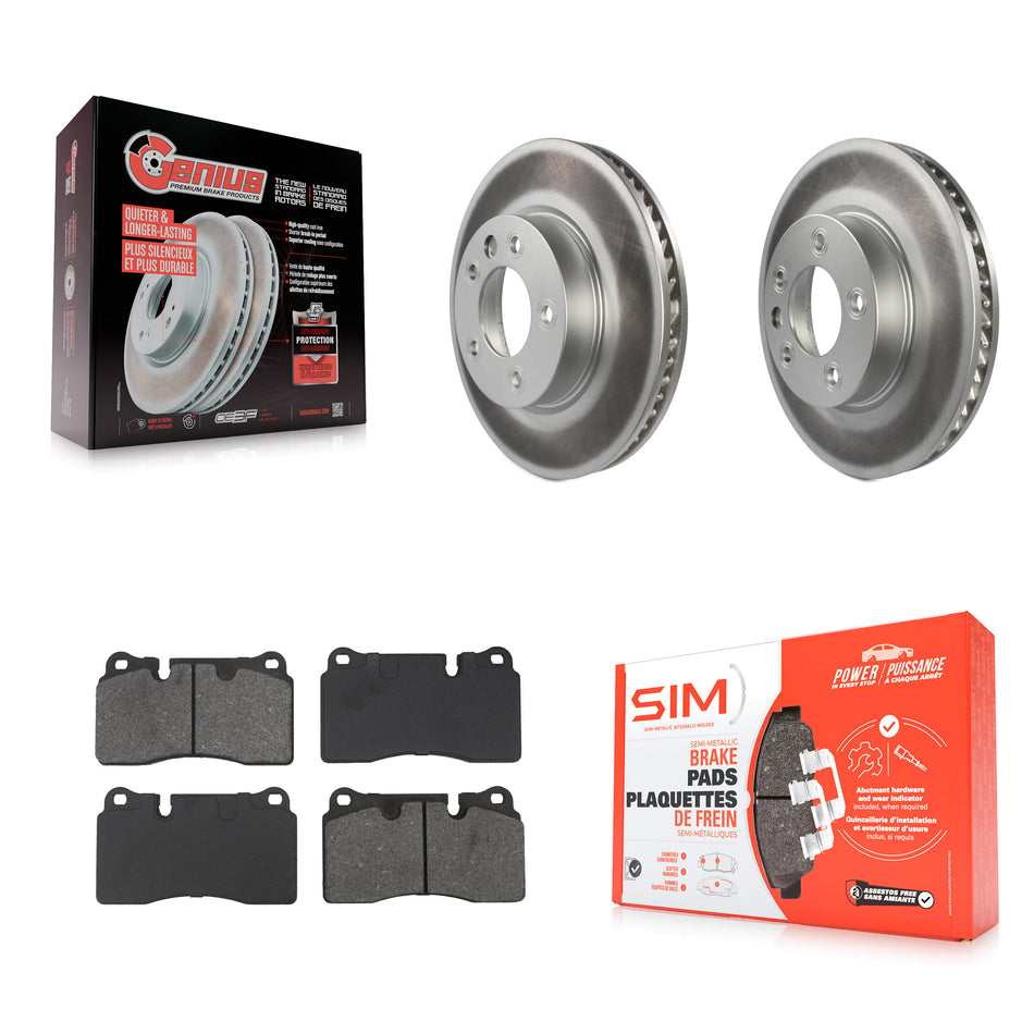 Front Coated Disc Brake Rotors And Semi-Metallic Pads Kit For Volkswagen Touareg KGS-102928