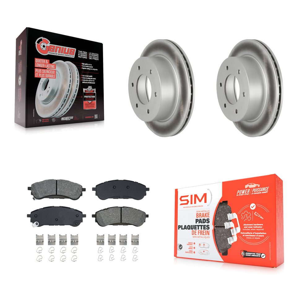 Rear Coated Disc Brake Rotors And Semi-Metallic Pads Kit For 2019-2023 Ford Ranger KGS-102933