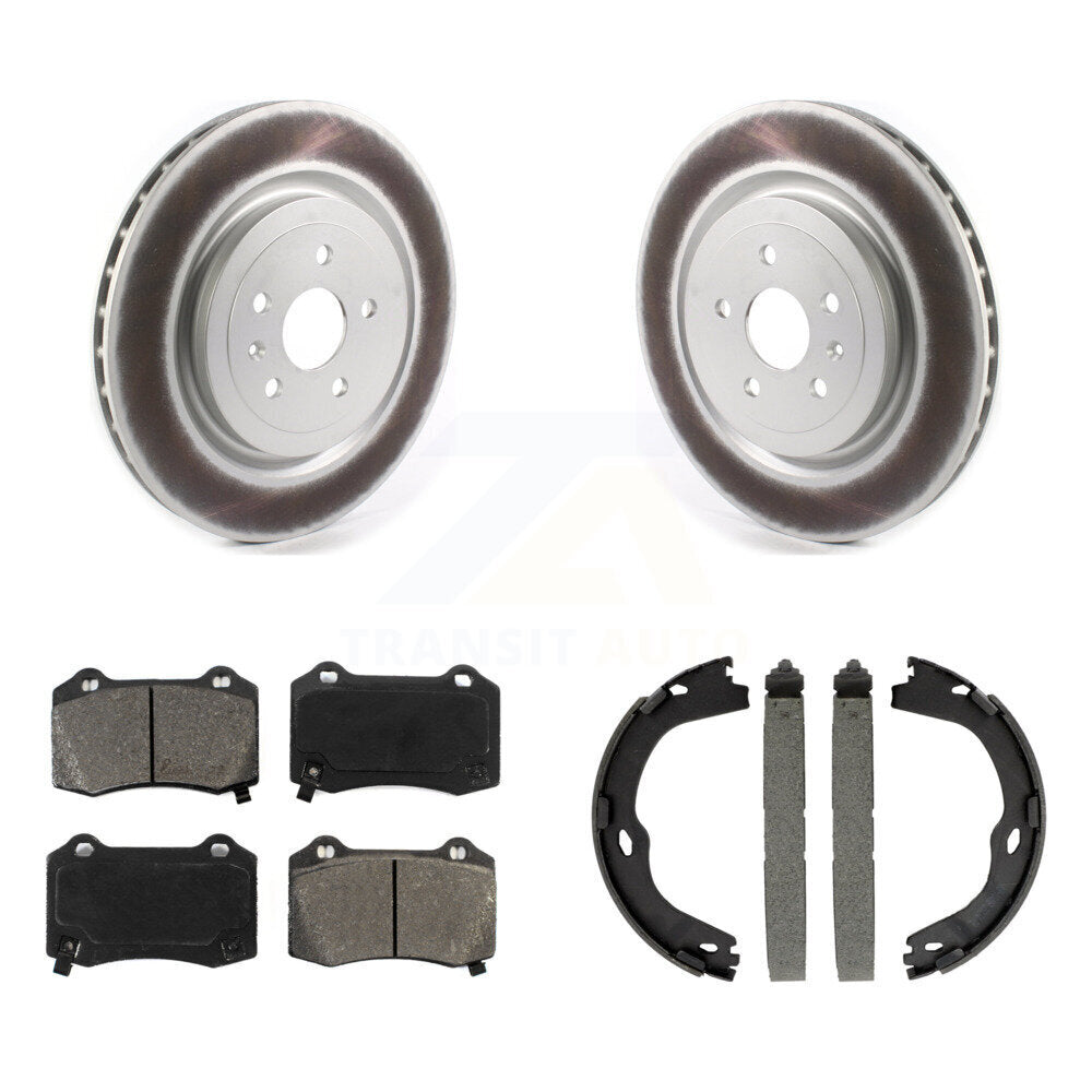 Rear Disc Coated Rotors Semi-Metallic Pads And Parking Shoes Kit For Chevrolet Camaro CTS KGS-102940
