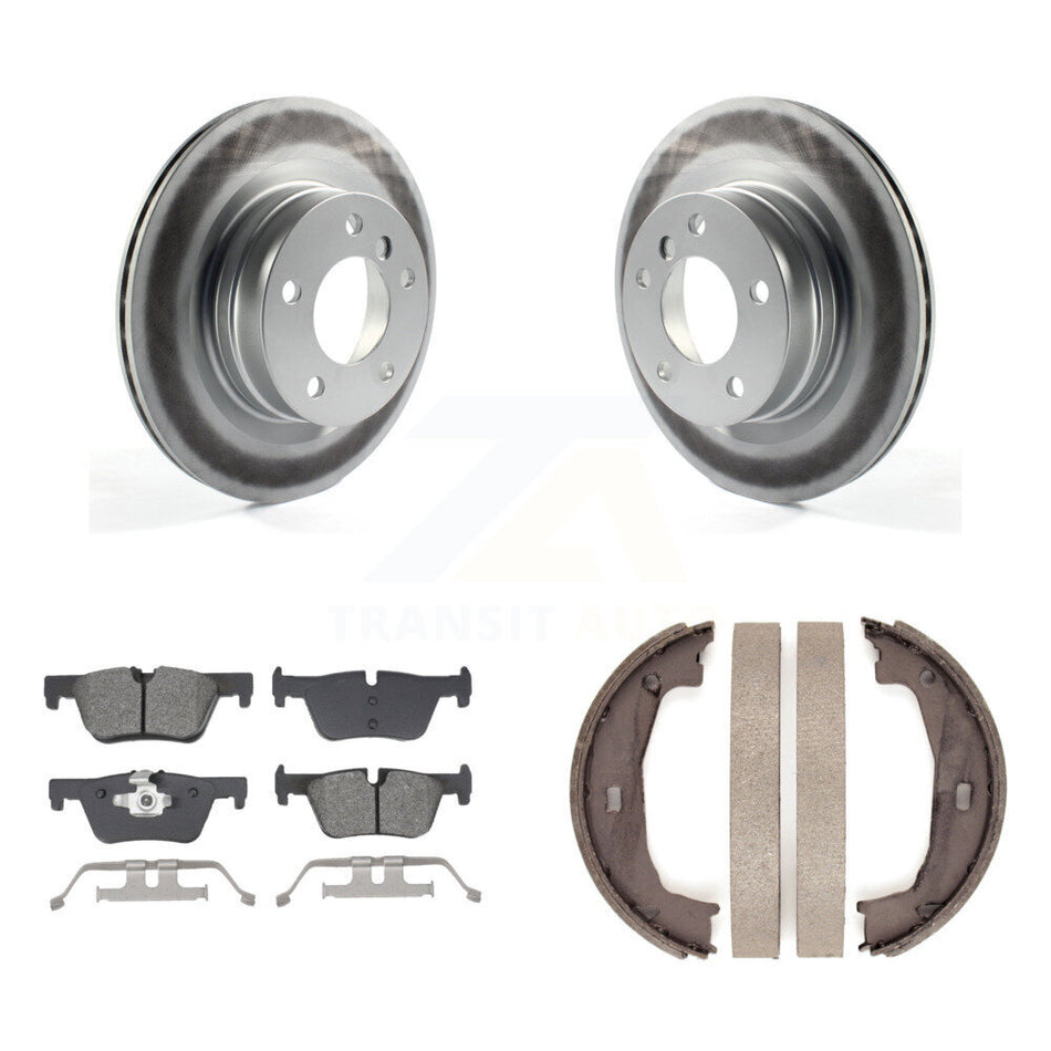 Rear Disc Coated Rotors Semi-Metallic Pads And Parking Shoes Kit For BMW 230i xDrive 228i KGS-102946